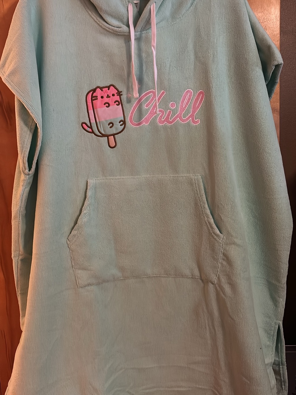ADULT Mint 'Chill' Hooded SWIM COVER with Popsicle Graphic